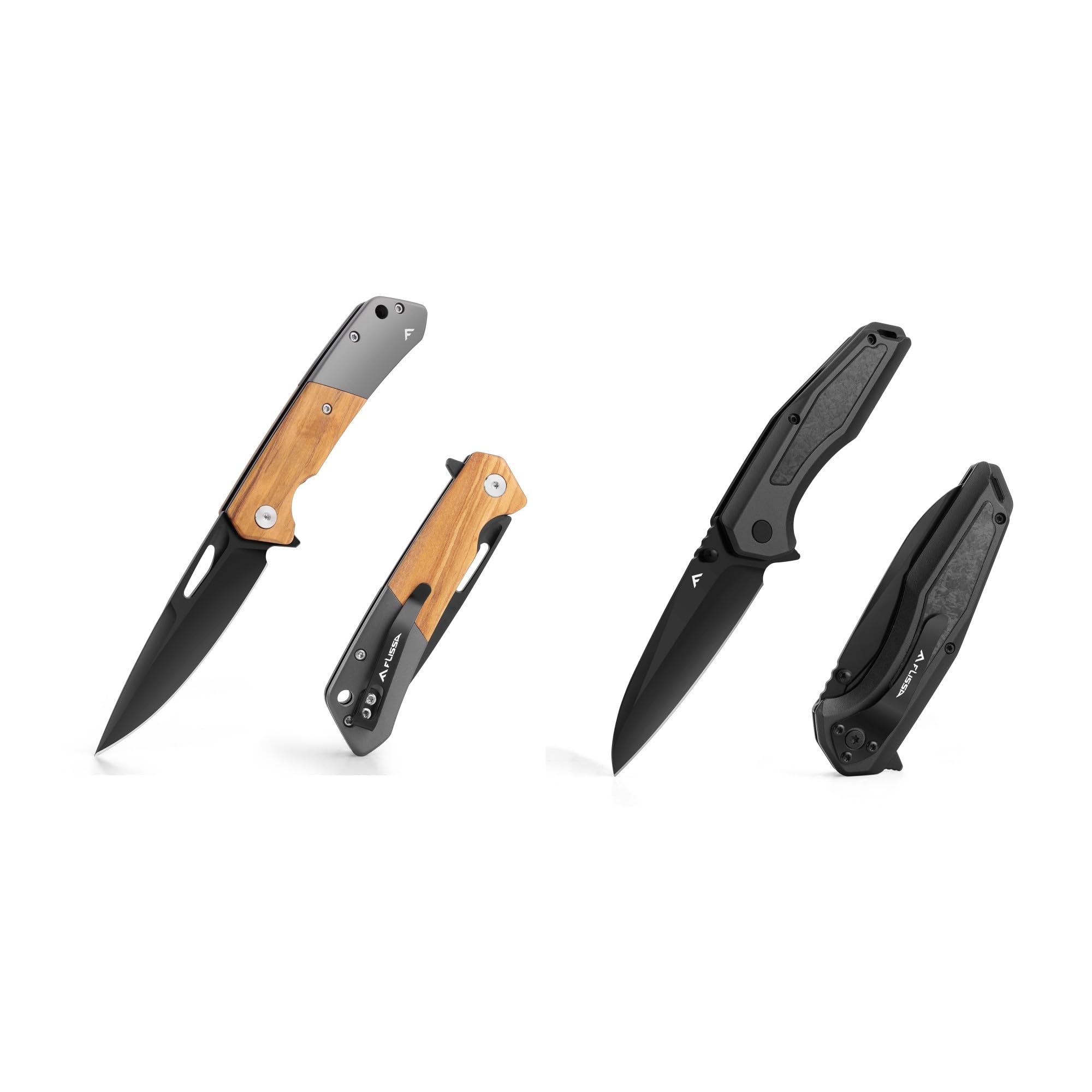 Amazon.com: FLISSA Folding Pocket Knife Set, SANDVIK 14C28N Steel